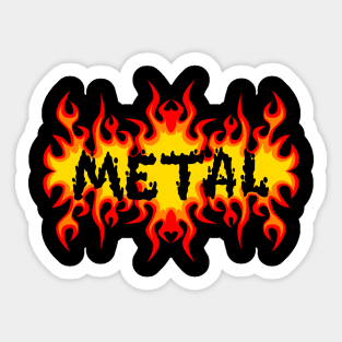 Flames Metal Heavy Rock and Roll Sticker